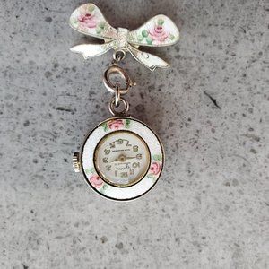 Genova vintage antimagnetic swiss made watch brooch, not sure what kind of metal